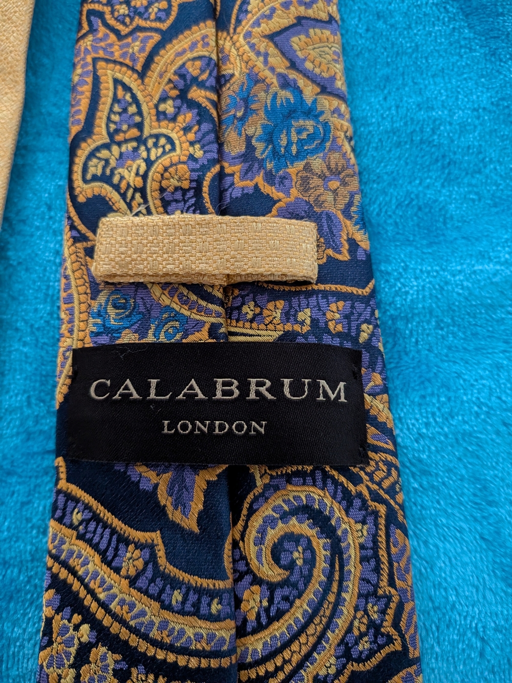 Calabrum London Silk Paisley Tie Men's Classic Formal Vintage Necktie - Picture 3 of 5
